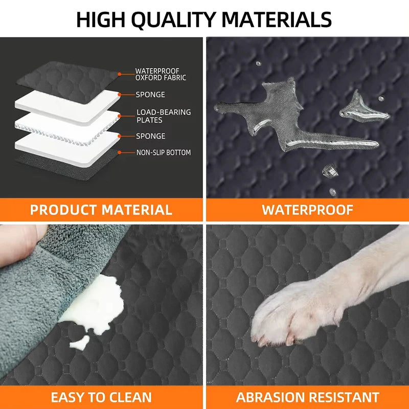 Waterproof Dog Car Seat Cover, Back Seat Bed