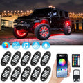 RGB LED App-Controlled Decorative Car Lights - 10 Pods, IP68 Waterproof